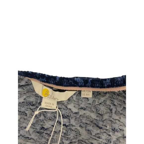 Boden Womens Jersey Midi Dress UK 12 US 8 Blue Floral Scoop Neck D0282 NWT - Picture 4 of 12